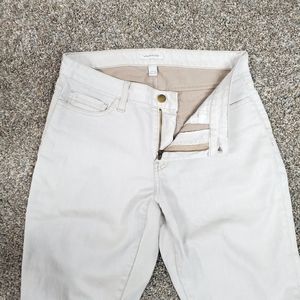 Boston Proper White Shimmery Gold Denim Pants
